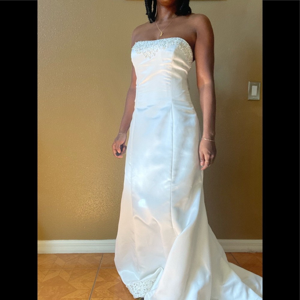 Beaded White Wedding Dress